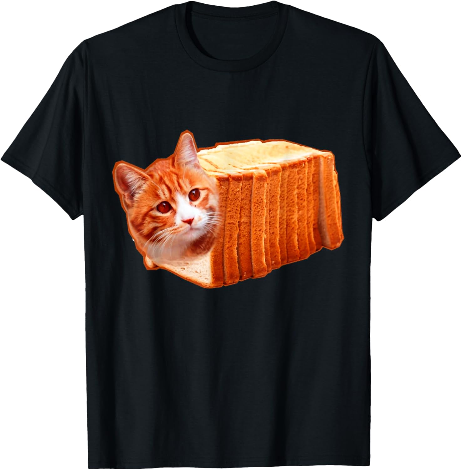 Funny Fat Orange Cat Bread Meme T-Shirt
